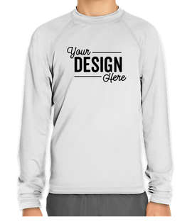 Wet Effect Youth Long Sleeve Rash Guard Shirt - Color: White