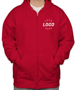 Hanes Ultimate Cotton Heavyweight Zip Hoodie - Color: Deep Red