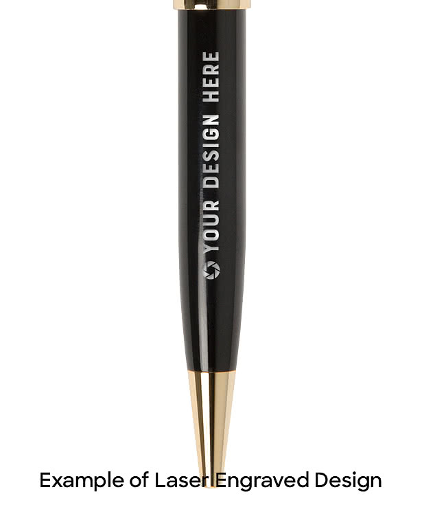 Laser Engraved Recycled Stainless Steel Rollerball Pen (black ink)