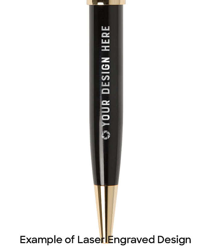 Laser Engraved Venetian Ballpoint Pen (black pen)