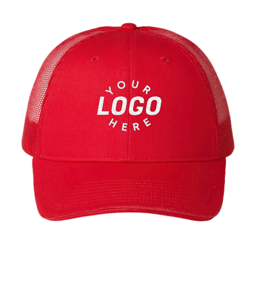 Valucap Sandwich Six Panel Trucker Hat in Red