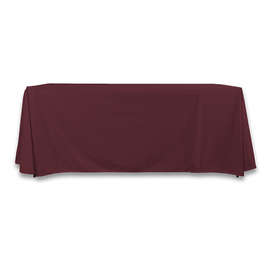 Full Color 6' Poplin Throw Tablecloth - Color: Burgundy