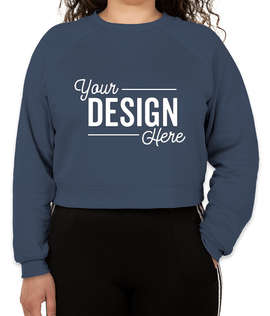 Bella + Canvas Women's Cropped Crewneck Sweatshirt - Color: Navy