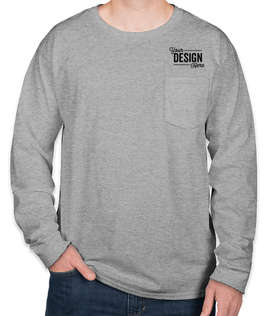 Hanes Authentic Long Sleeve Pocket T-shirt