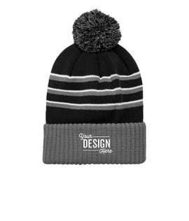 Richardson Stripe Cuffed Beanie - Color: Black / Grey / White