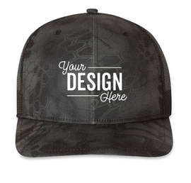 Richardson Patterned Snapback Trucker Hat - Color: Kryptek Typhom / Black