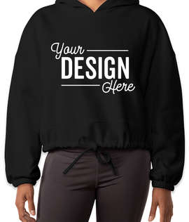 TriDri Women's Maria Cropped Oversized Pullover Hoodie - Color: Black