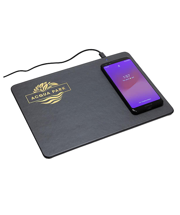 Debossed Avalon II 15W Wireless Charging Mouse Pad