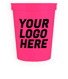 16 oz. Plastic Stadium Cup - Color: Neon Pink