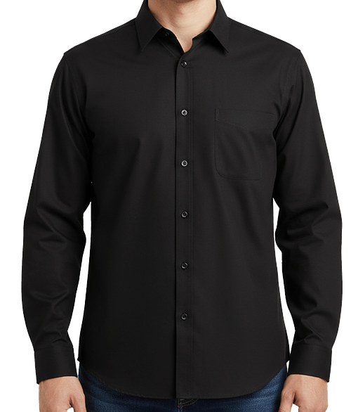 Edwards Essential Wrinkle-Free Dress Shirt in Black
