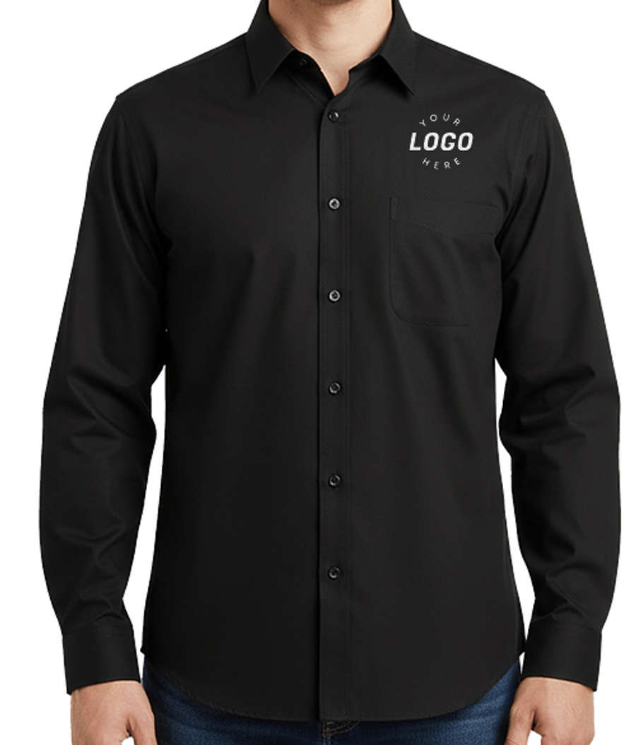 Edwards Essential Wrinkle-Free Dress Shirt in Black