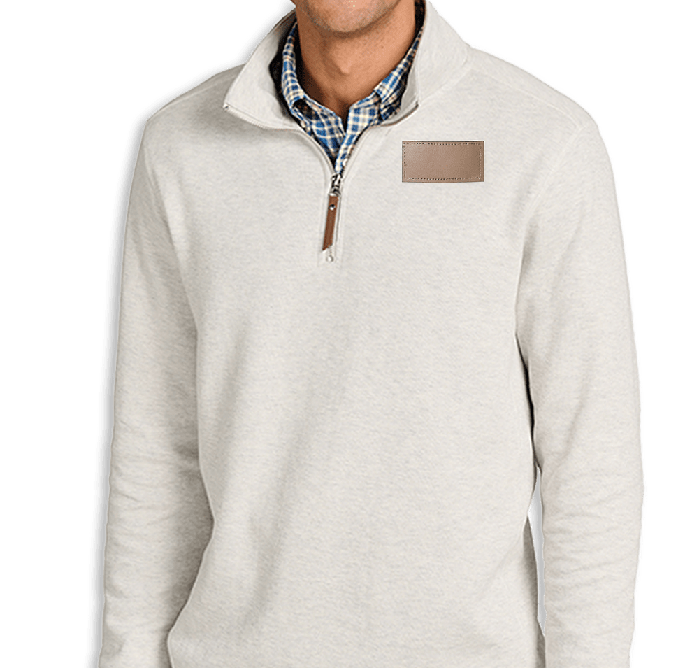 Charles River Hudson Quarter Zip Pullover - Faux Leather Patch-default