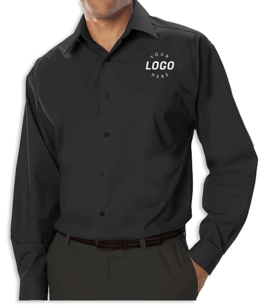 Blue Generation Stretch Poplin Long Sleeve Dress Shirt in Black