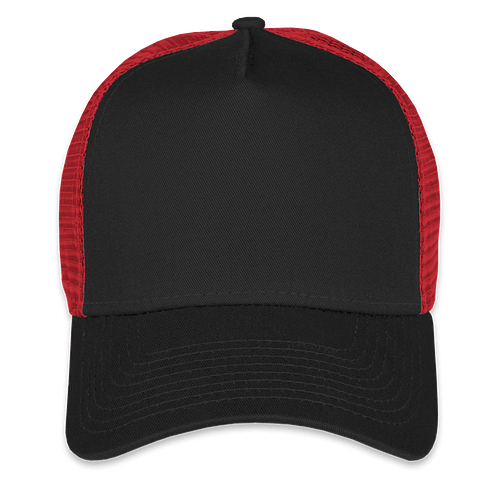 New Era 9FORTY Snapback Trucker Hat - Printed in Flag Black / Scarlet