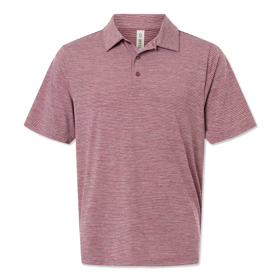 Team 365 Relay Recycled Heathered Stripe Performance Polo