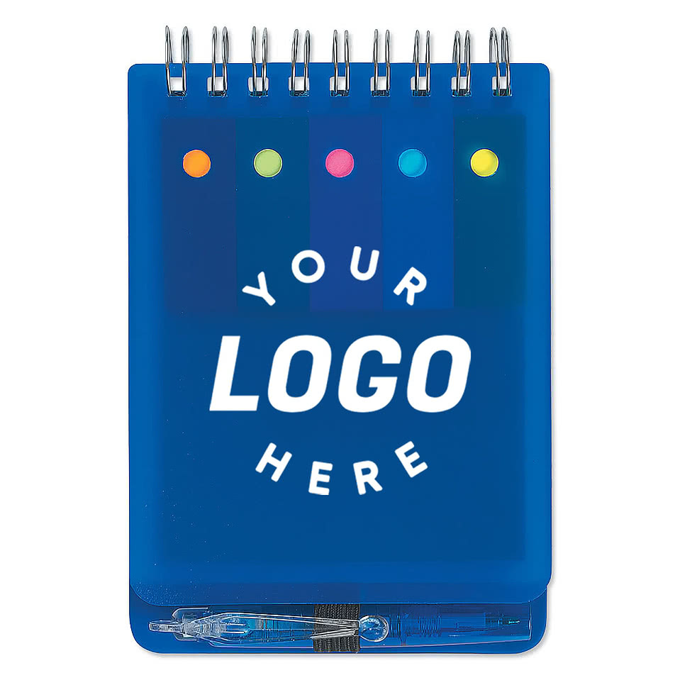 Soft Cover Spiral Notebook with Pen, Sticky Notes, and Flags