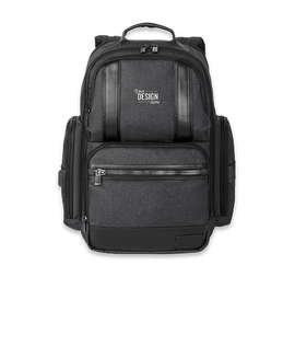 Brooks Brothers Grant Leather Trim 16" Computer Backpack - Color: Heather Gray