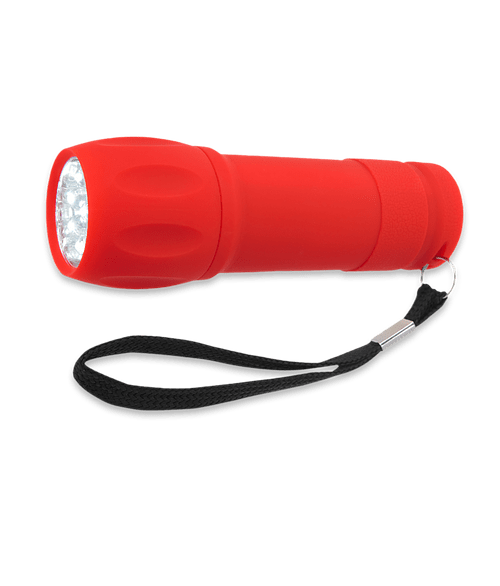 Rubberized LED Flashlight in Red