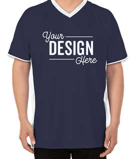 Augusta Cutter+ UPF 50 V-Neck Jersey - Color: Navy / White