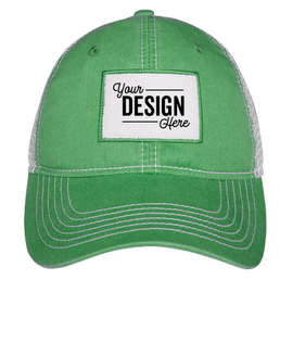 Ahead Rectangle Patch Trucker Hat - Color: Kelly / White