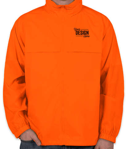 Ultra Club Full Zip Hooded Packable Jacket - Bright Orange