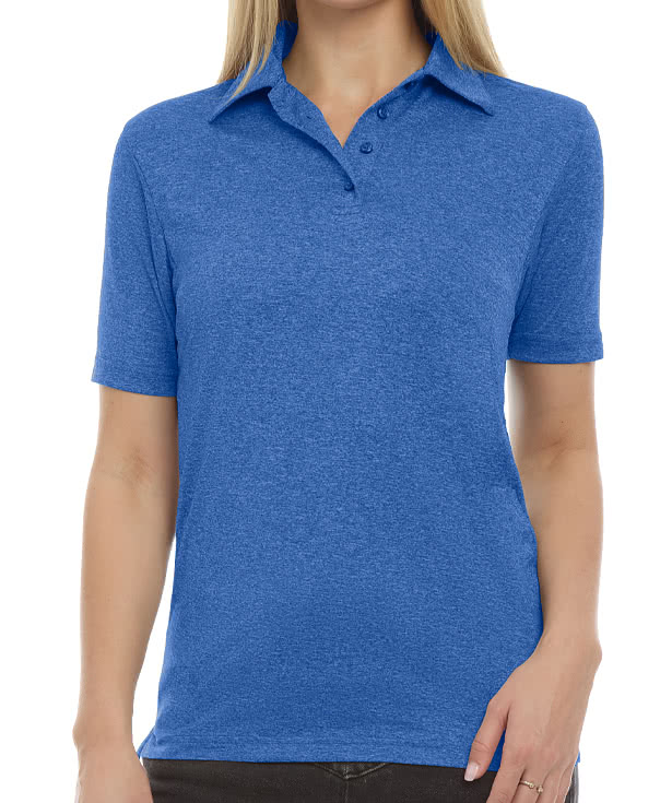 Blue Generation Women's BLU-X-DRI Heathered Performance Polo - Printed