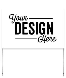 Full Color 22" x 14" Poster Yard Sign with Metal Frame - Color: White