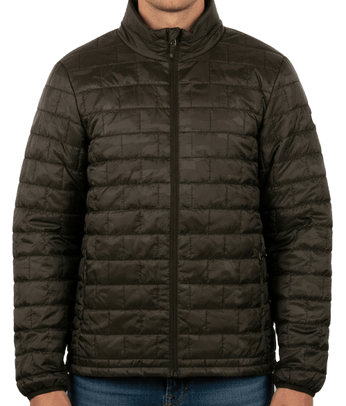 Burnside Quilted Puffer Jacket in Black Camo