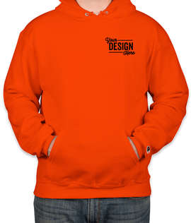 Embroidered Champion Powerblend Pullover Hoodie - Color: Orange