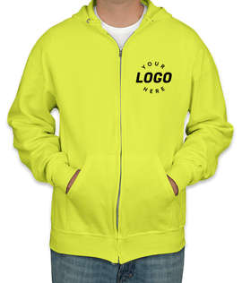 Jerzees Nublend 50/50 Zip Hoodie - Color: Safety Green