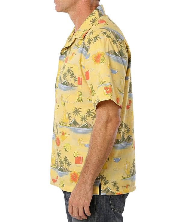 Blue Generation Cocktail Print Short Sleeve Camp Shirt