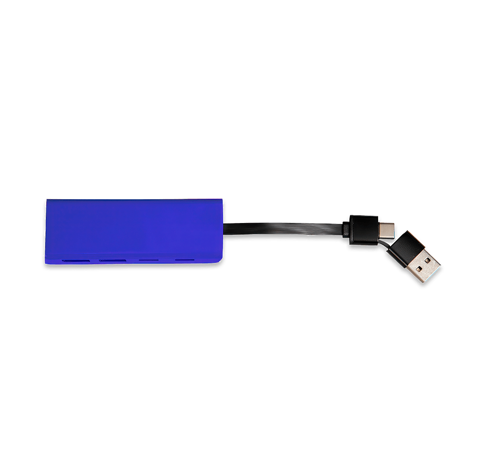 Full Color 4-Port Recycled USB Hub with Phone Stand-default