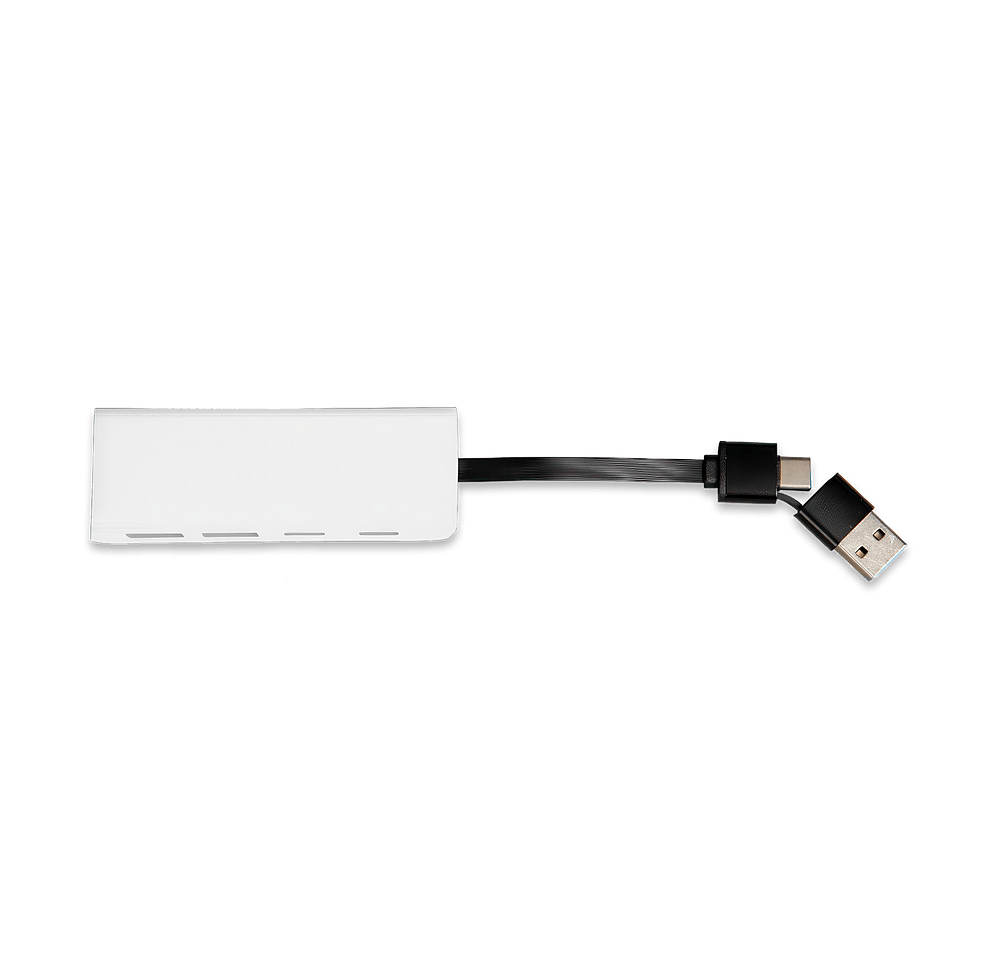 Full Color 4-Port Recycled USB Hub with Phone Stand-default