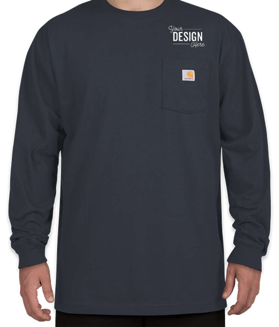 Carhartt Workwear Crewneck Long Sleeve Pocket T-shirt in Navy