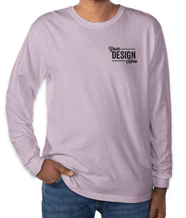 Comfort Colors 100% Cotton Long Sleeve T-Shirt - Embroidered - Color: Orchid