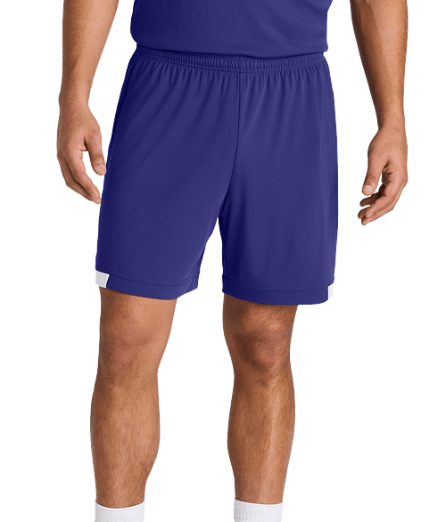 Sport-Tek Club Recycled Performance Shorts in Purple / White
