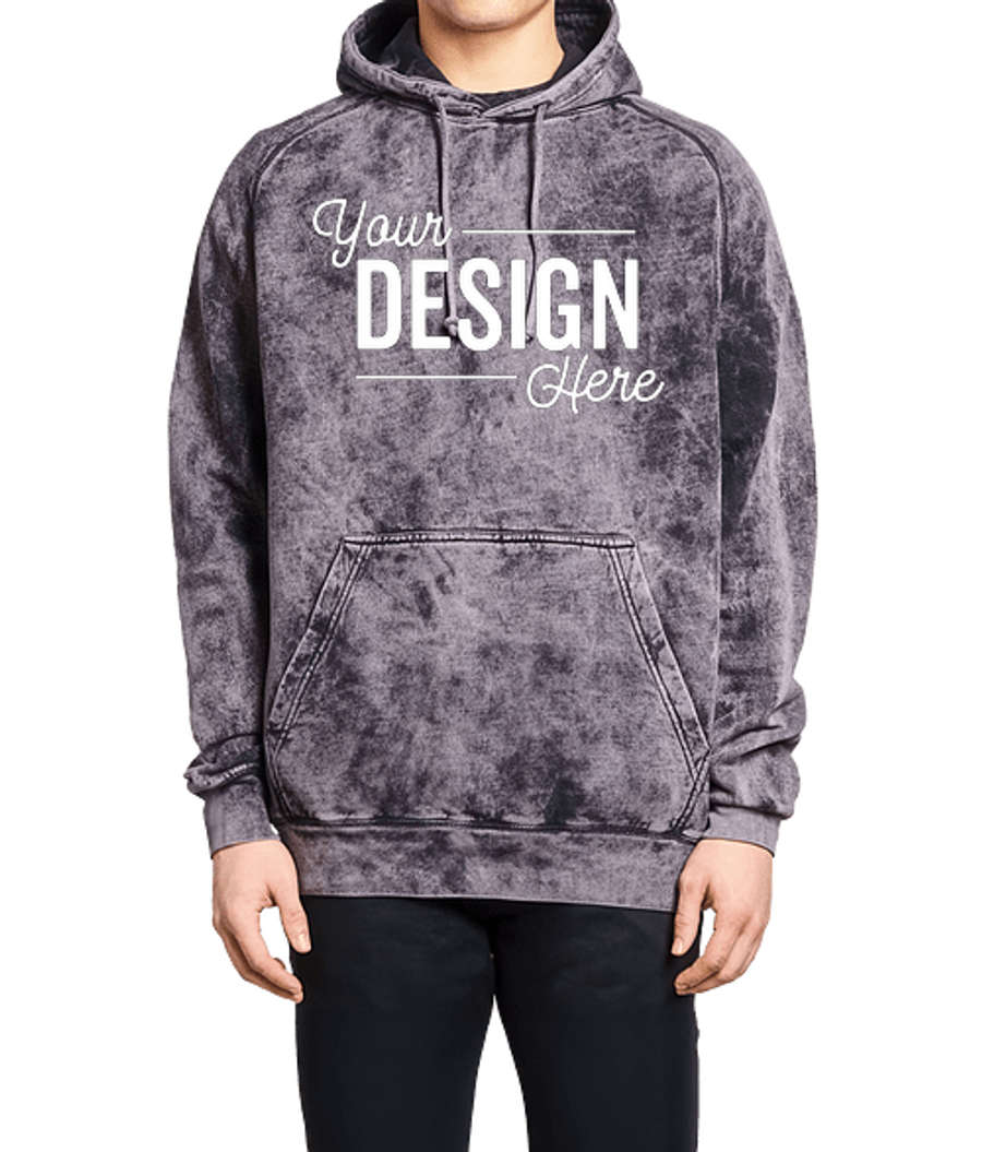 Lane Seven Vintage Raglan Pullover Hoodie in Cloud Black