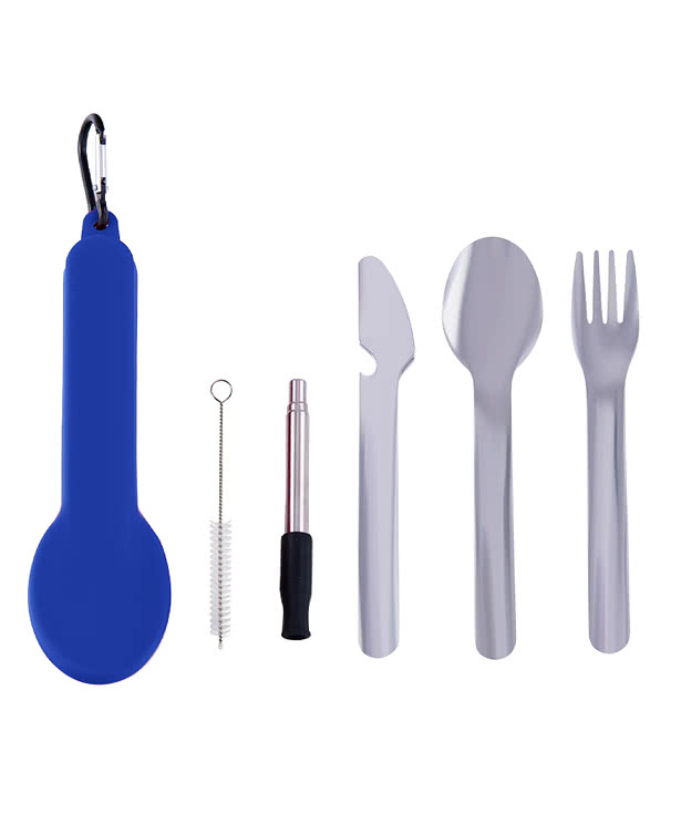 Travel Utensil Set with Silicone Case