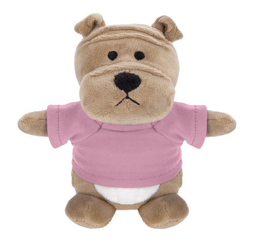 Full Color Bean Bag Buddies 6" Bulldog Plush Animal in Pink