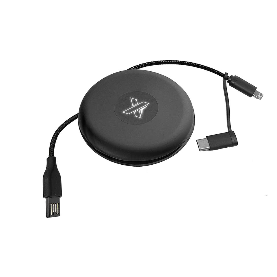Laser Engraved SCX Innovative Design 3-in-1 Travel Charging Cable