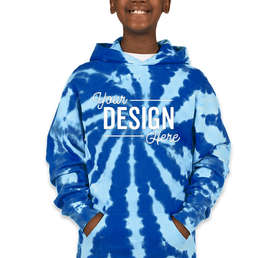 Port & Company Youth Tie-Dye Pullover Hoodie - Color: Royal