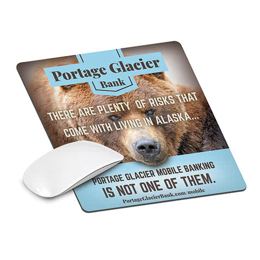 Full Color 1/4" Fabric Surface Mouse Pad in White
