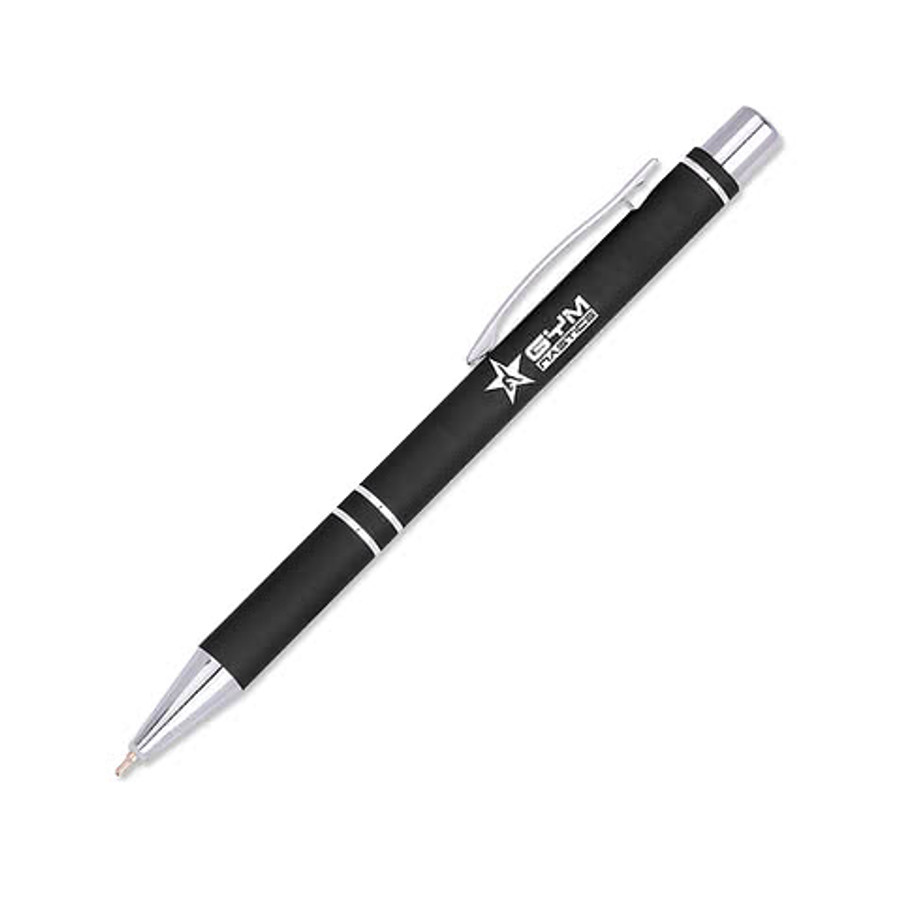 Full Color Pro-Writer Aluminum Pen (black ink) in Black