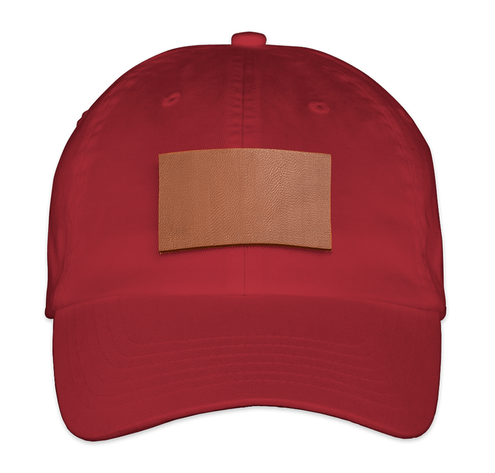 Valucap Bio-Washed Hat - Rectangle Faux Leather Patch - Laser Engraved-default
