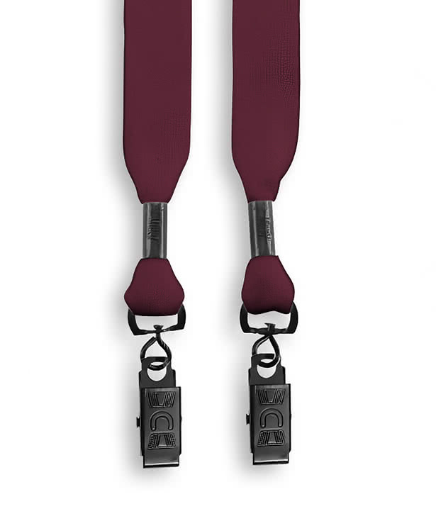 3/4" Cotton Double Bulldog Clip Lanyard