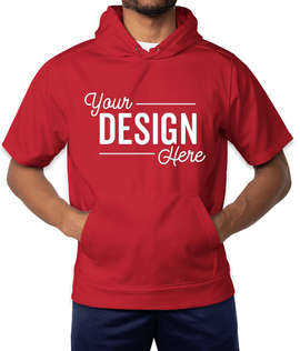 Sport-Tek Sport-Wick Short Sleeve Pullover Hoodie - Color: Deep Red