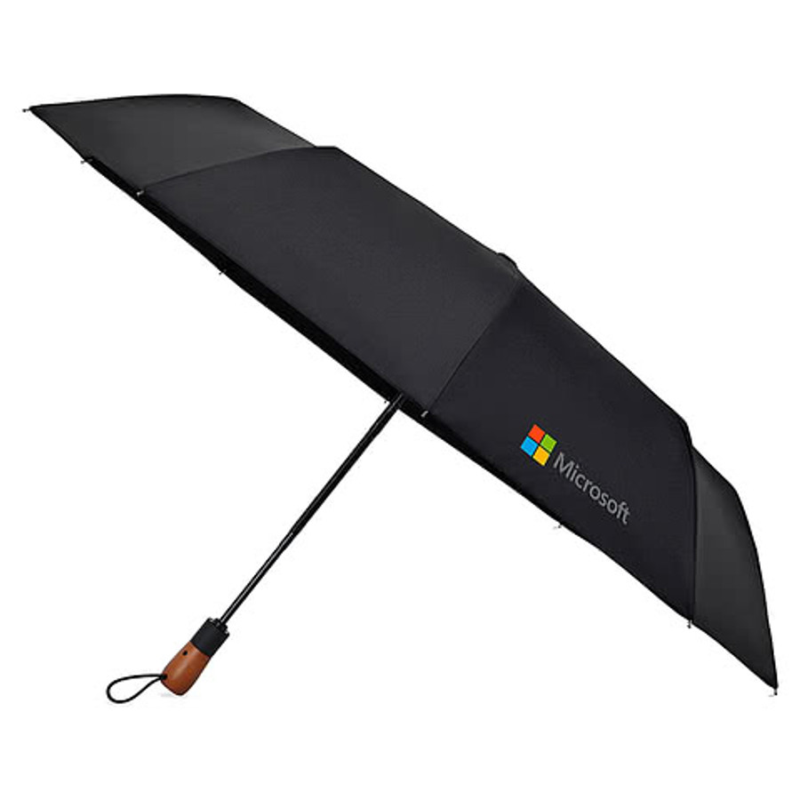 Full Color Elements 46" Arc Recycled Open & Close Executive Umbrella in Black