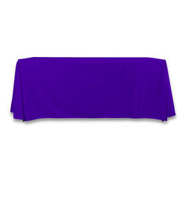 Full Color 6' Economy Open-Back Throw Tablecloth - Color: Purple