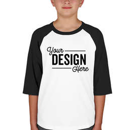 Sport-Tek Youth Raglan T-shirt - Color: White / Black