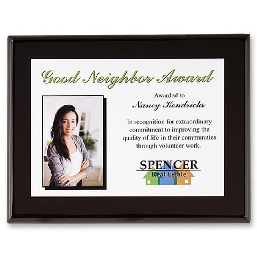 Onyx Small Plaque Award in Black
